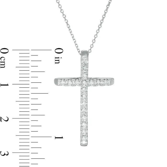 05 CT TW Certified Natural Diamond Cross Pendant in 14K White Gold HI1 Goldia Necklaces 05 CT TW Certified Natural Diamond Cross Pendant in 14K White Gold HI1 Goldia Necklaces