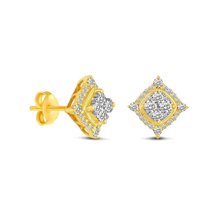 05 CT TW Composite Diamond Square Stud Earrings in 14K Gold Goldia Earrings 05 CT TW Composite Diamond Square Stud Earrings in 14K Gold Goldia Earrings