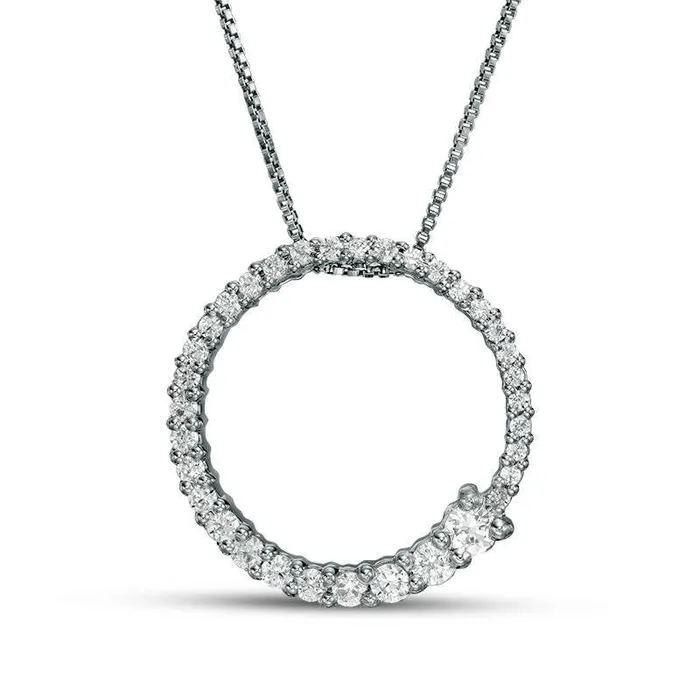 05 CT TW Journey Natural Diamond Circle Pendant in 10K White Gold Goldia Necklaces 05 CT TW Journey Natural Diamond Circle Pendant in 10K White Gold Goldia Necklaces