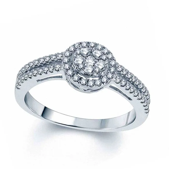 050 CT TW Composite Natural Diamond Split Shank Engagement Ring in Solid 10K White Gold Goldia Rings 050 CT TW Composite Natural Diamond Split Shank Engagement Ring in Solid 10K White Gold Goldia Rings