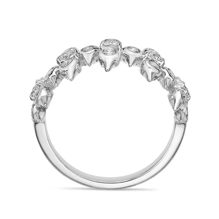 050 CT TW Natural Diamond Spikes MultiRow Ring in Solid 10K White Gold Goldia Rings 050 CT TW Natural Diamond Spikes MultiRow Ring in Solid 10K White Gold Goldia Rings