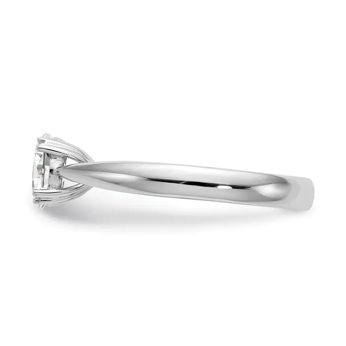 050ct CZ Solid Real 14K White Gold Oval Solitaire Engagement Ring Polished Engagement Ring Goldia Rings