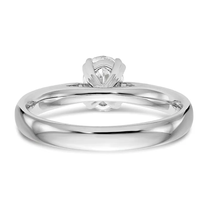 050ct CZ Solid Real 14K White Gold Oval Solitaire Engagement Ring Polished Engagement Ring Goldia Rings