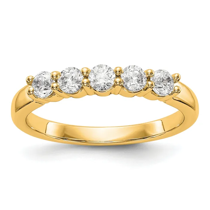 050ct CZ Solid Real 14K Yellow Gold 5Stone Wedding Band Ring Goldia Rings 050ct CZ Solid Real 14K Yellow Gold 5Stone Wedding Band Ring Goldia Rings