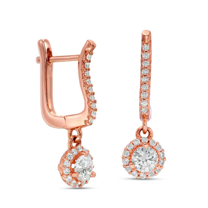 063 CT TW Diamond Frame Drop Earrings in 10K Rose Gold Goldia Earrings 063 CT TW Diamond Frame Drop Earrings in 10K Rose Gold Goldia Earrings