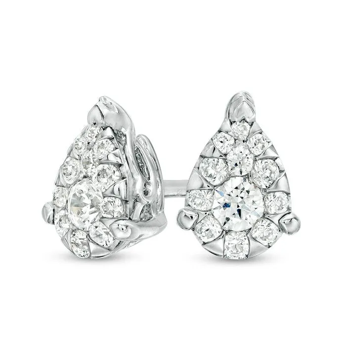 075 CT TW Composite Diamond Teardrop Stud Earrings in 14K White Gold Goldia Earrings 075 CT TW Composite Diamond Teardrop Stud Earrings in 14K White Gold Goldia Earrings