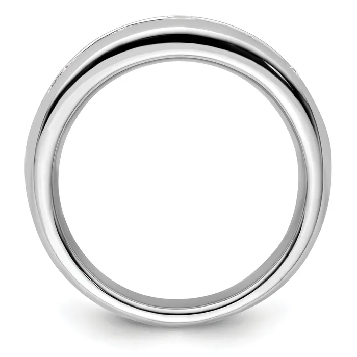 100ct CZ Solid Real 14K White Gold 5Stone Channel Wedding Band Ring Goldia Rings