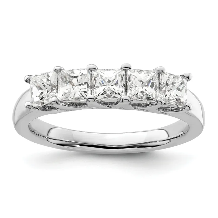 118ct CZ Solid Real 14K White Gold 5Stone Wedding Band Ring Goldia Rings 118ct CZ Solid Real 14K White Gold 5Stone Wedding Band Ring Goldia Rings