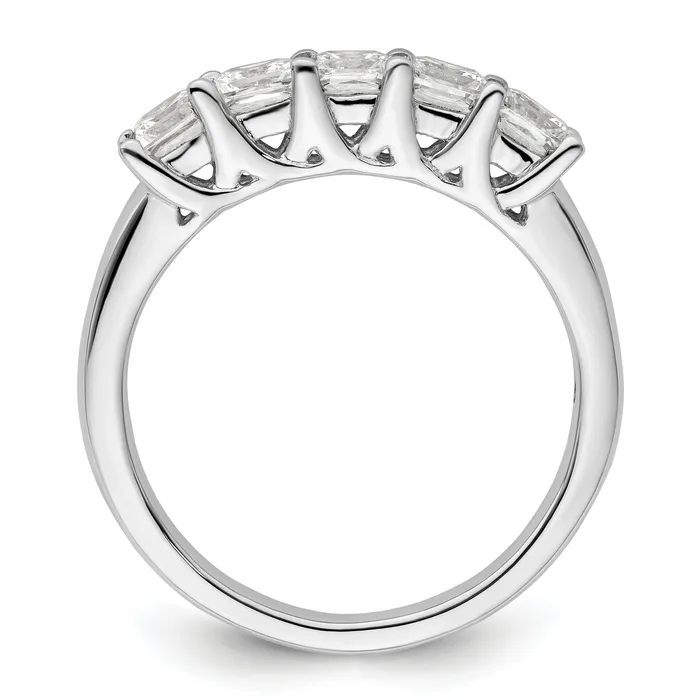 118ct CZ Solid Real 14K White Gold 5Stone Wedding Band Ring Goldia Rings