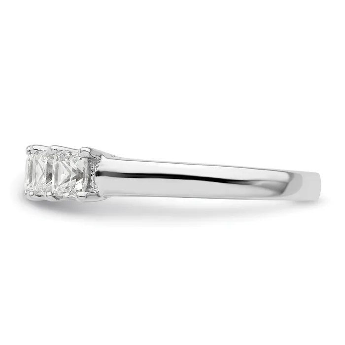 118ct CZ Solid Real 14K White Gold 5Stone Wedding Band Ring Goldia Rings