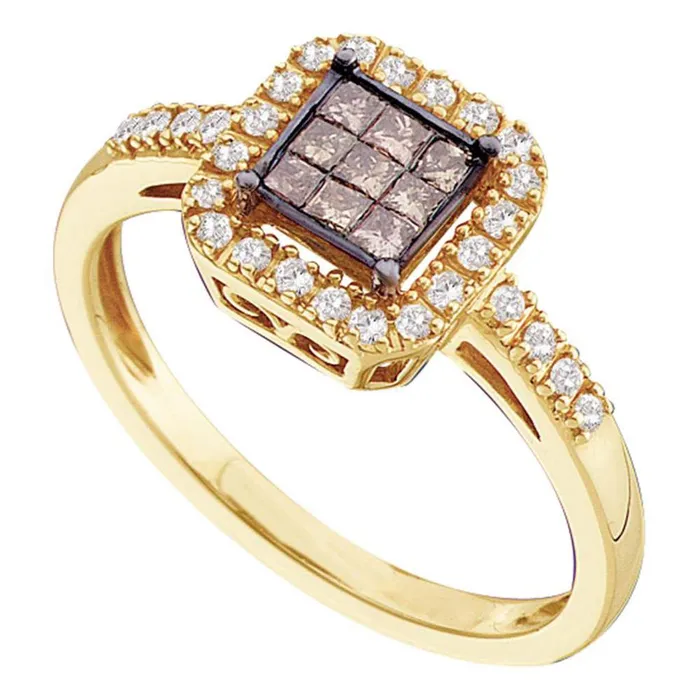 13CTDiamond BROWN INVISIBLE RING gndatlanta Rings