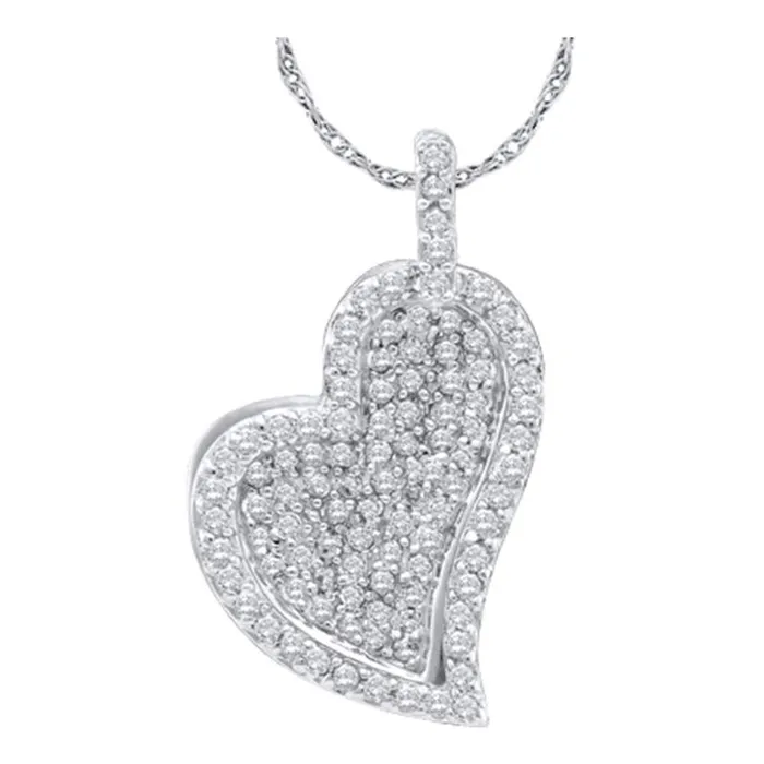 13CTWDiamond HEART PENDANT gndatlanta Necklaces