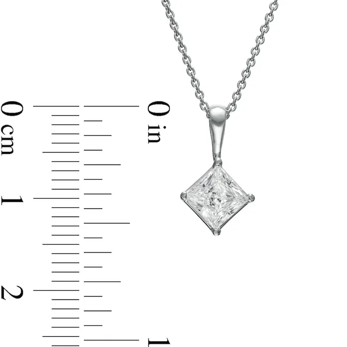 1 CT Certified PrincessCut LabCreated Diamond Tilted Solitaire Pendant in 14K White Gold FSI2 Goldia Necklaces 1 CT Certified PrincessCut LabCreated Diamond Tilted Solitaire Pendant in 14K White Gold FSI2 Goldia Necklaces