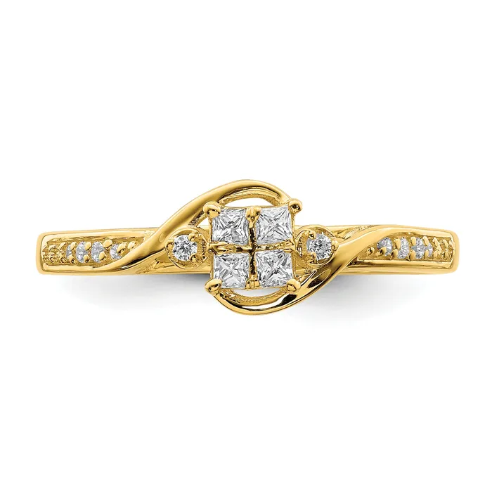 10k Yellow Gold 16 Ct Lab Grown Diamond VSSI G Cluster Engagement Ring Goldia Rings