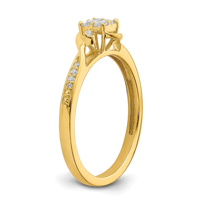 10k Yellow Gold 16 Ct Lab Grown Diamond VSSI G Cluster Engagement Ring Goldia Rings
