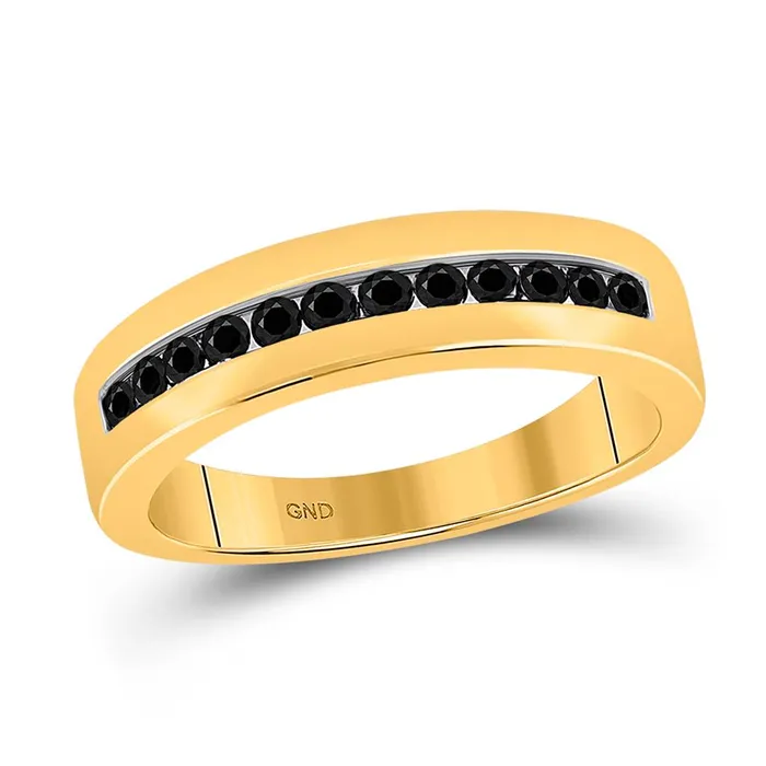 10k Yellow Gold Black Diamond Wedding Band Ring 12 Cttw gndatlanta Rings 10k Yellow Gold Black Diamond Wedding Band Ring 12 Cttw gndatlanta Rings