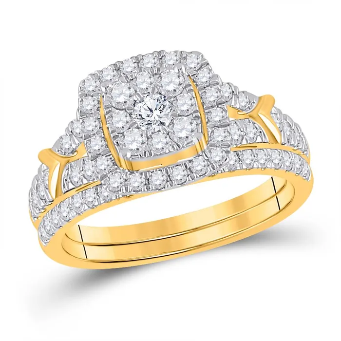 10k Yellow Gold Round Diamond Bridal Wedding Ring Set 1 Cttw gndatlanta Rings 10k Yellow Gold Round Diamond Bridal Wedding Ring Set 1 Cttw gndatlanta Rings