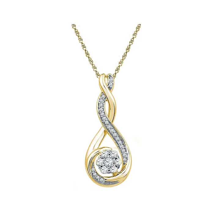 10k Yellow Gold Round Diamond Cradled Cluster Pendant 14 Cttw gndatlanta Necklaces 10k Yellow Gold Round Diamond Cradled Cluster Pendant 14 Cttw gndatlanta Necklaces