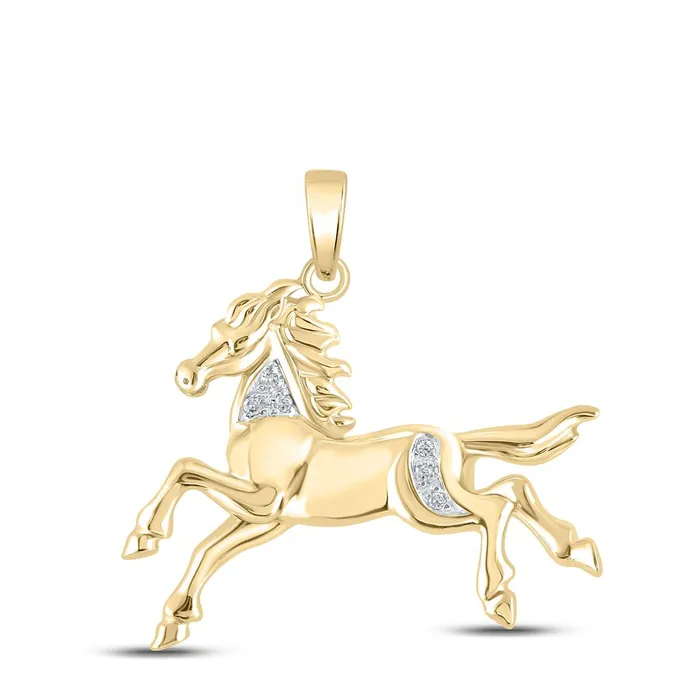 10k Yellow Gold Round Diamond Horse Pony Animal Pendant 120 Cttw gndatlanta Necklaces 10k Yellow Gold Round Diamond Horse Pony Animal Pendant 120 Cttw gndatlanta Necklaces