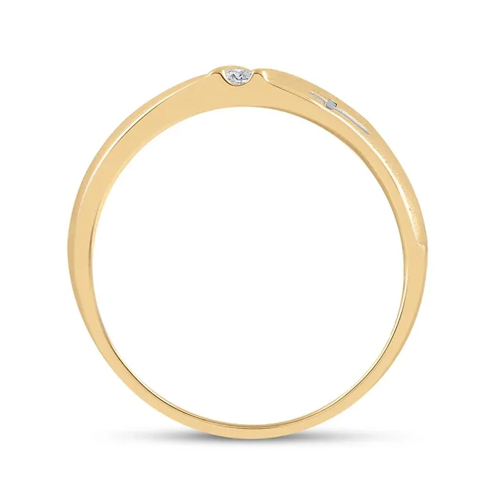 10k Yellow Gold Round Diamond Single Row Cross Wedding Band 120 Cttw gndatlanta Rings