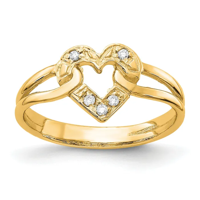 14k A Diamond heart ring Goldiacom Rings