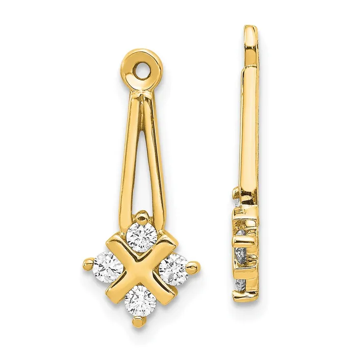 14k AA Dangle Cluster Diamond Earring Jacket goldiaca Earrings