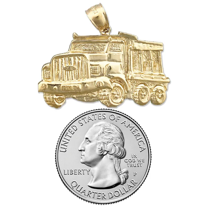 14K Gold 33MM Dump Truck Pendant Goldia PreStyled Sets