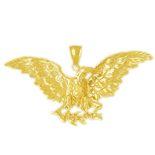 14K Gold Eagle with Branch Pendant Goldia Necklaces
