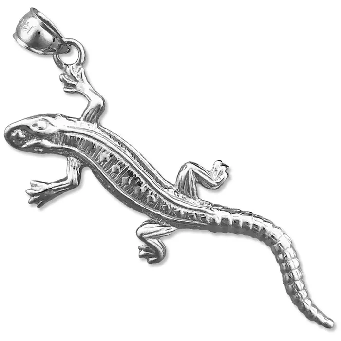 14K Gold Long Lizard Pendant Goldia Necklaces