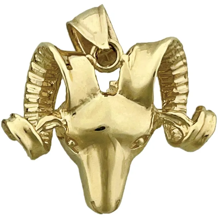 14K Gold Ram Head Pendant Goldia Necklaces
