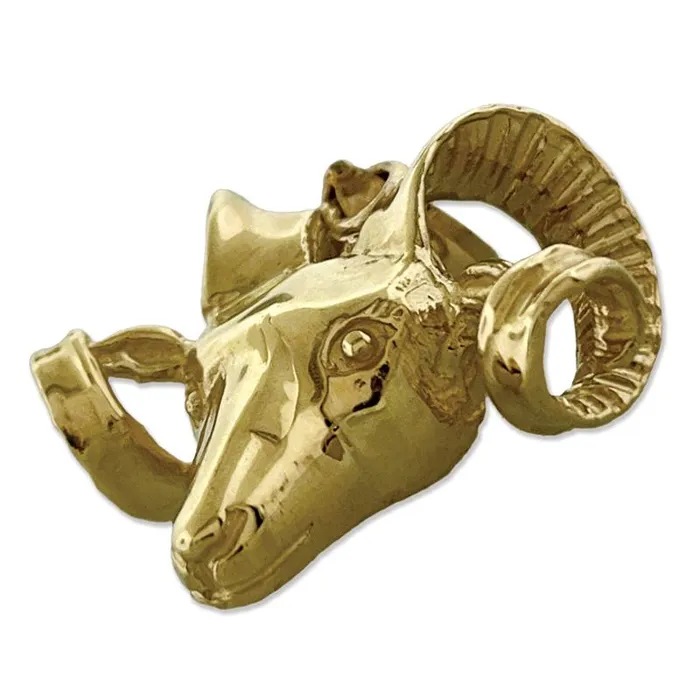 14K Gold Ram Head Pendant Goldia Necklaces