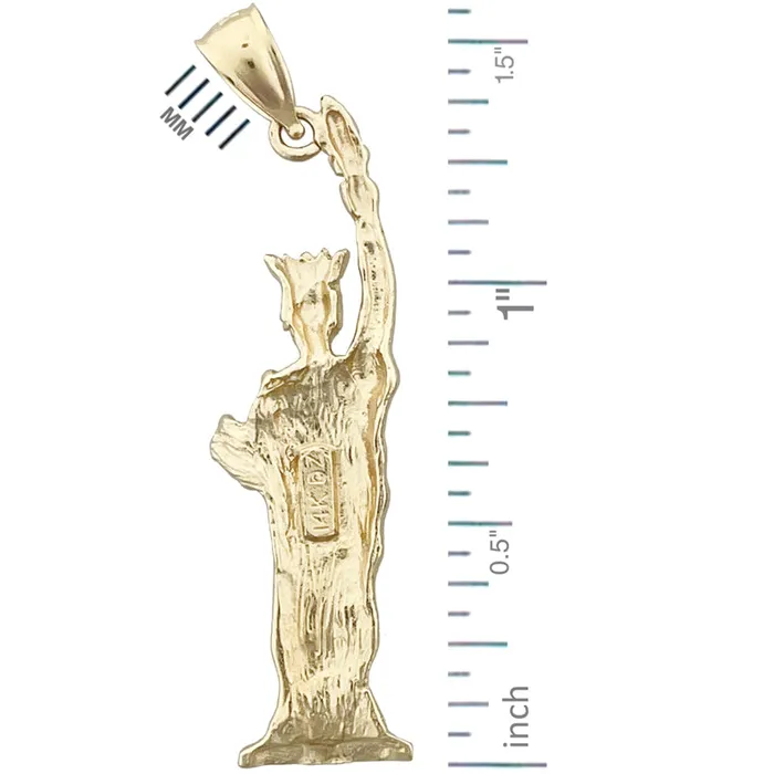 14K Gold Statue Of Liberty Pendant Goldia Necklaces