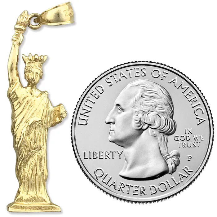 14K Gold Statue Of Liberty Pendant Goldia Necklaces