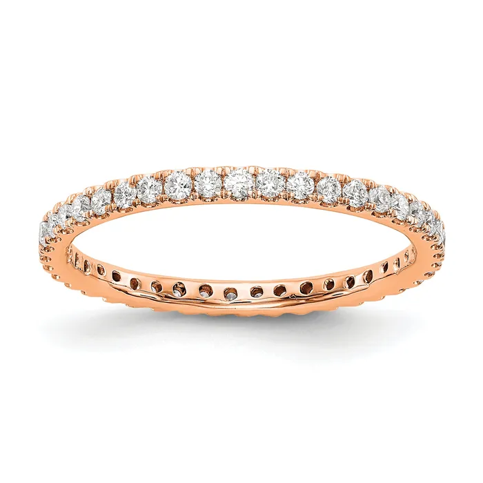 14k Rose Gold 12 Ct Lab Grown Diamond VSSI G Shared Prong Eternity Band Ring Goldia Rings 14k Rose Gold 12 Ct Lab Grown Diamond VSSI G Shared Prong Eternity Band Ring Goldia Rings