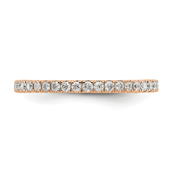 14k Rose Gold 12 Ct Lab Grown Diamond VSSI G Shared Prong Eternity Band Ring Goldia Rings