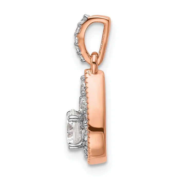 14k Rose Gold 12 Ct Lab Grown Diamond VSSI G Teardrop Dangle Pendant Goldia Necklaces