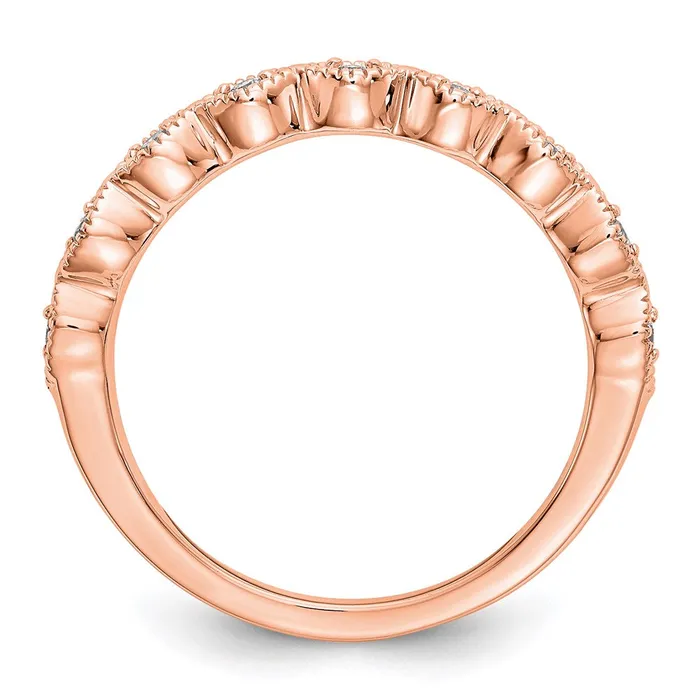 14K Rose Gold Real Diamond Band Goldia Rings