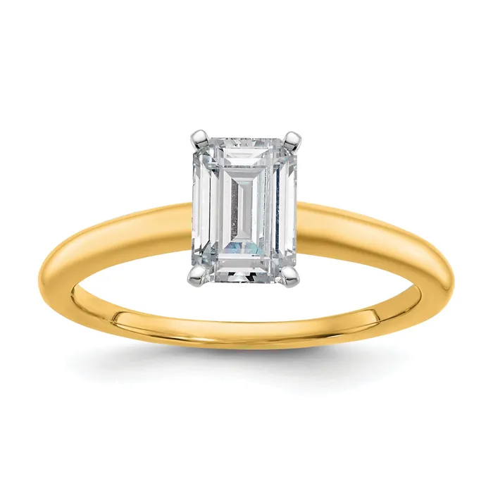 14k Twotone 1 Ct Certified Lab Grown Diamond VSSI G Emerald Solitare Engagement Ring Goldia Rings 14k Twotone 1 Ct Certified Lab Grown Diamond VSSI G Emerald Solitare Engagement Ring Goldia Rings