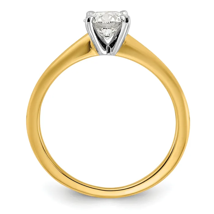 14k Twotone 34 Ct Certified Lab Grown Diamond VSSI G Round Solitaire Engagement Ring Goldia Rings