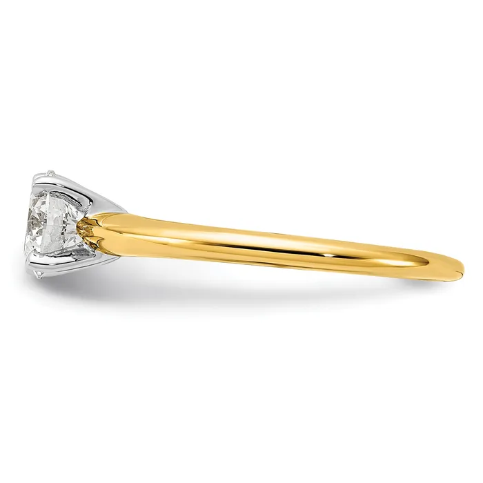 14k Twotone 34 Ct Certified Lab Grown Diamond VSSI G Round Solitaire Engagement Ring Goldia Rings