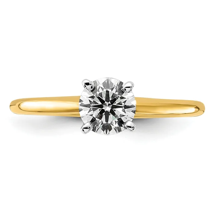 14k Twotone 34 Ct Certified Lab Grown Diamond VSSI G Round Solitaire Engagement Ring Goldia Rings