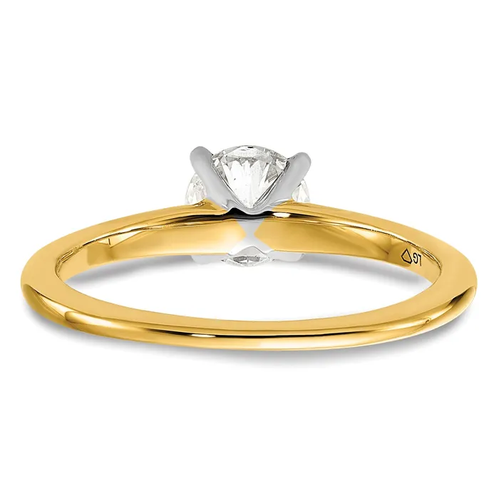 14k Twotone 34 Ct Certified Lab Grown Diamond VSSI G Round Solitaire Engagement Ring Goldia Rings