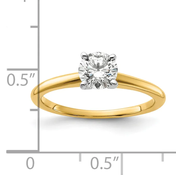 14k Twotone 34 Ct Certified Lab Grown Diamond VSSI G Round Solitaire Engagement Ring Goldia Rings
