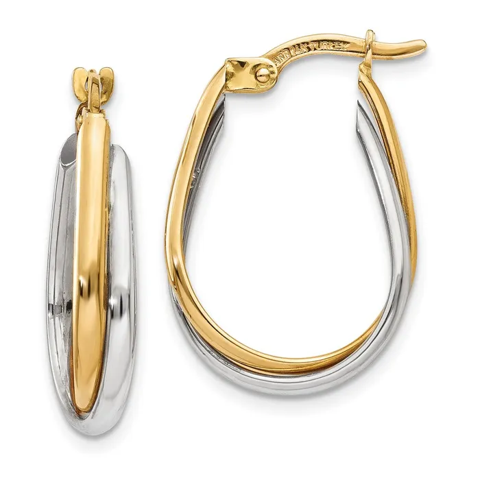 14k Twotone Gold Double Hoop Earring Goldia Earrings