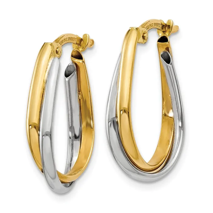 14k Twotone Gold Double Hoop Earring Goldia Earrings