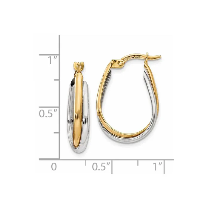 14k Twotone Gold Double Hoop Earring Goldia Earrings