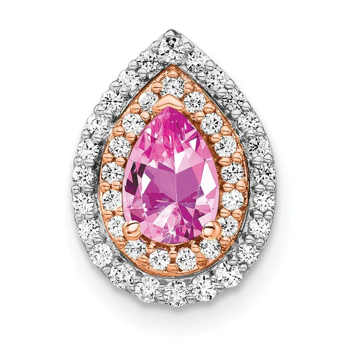 14k TwoTone Gold Lab Grown Real Diamond u0026 Created Pink Sapphire Pendant Goldia Rings 14k TwoTone Gold Lab Grown Real Diamond u0026 Created Pink Sapphire Pendant Goldia Rings