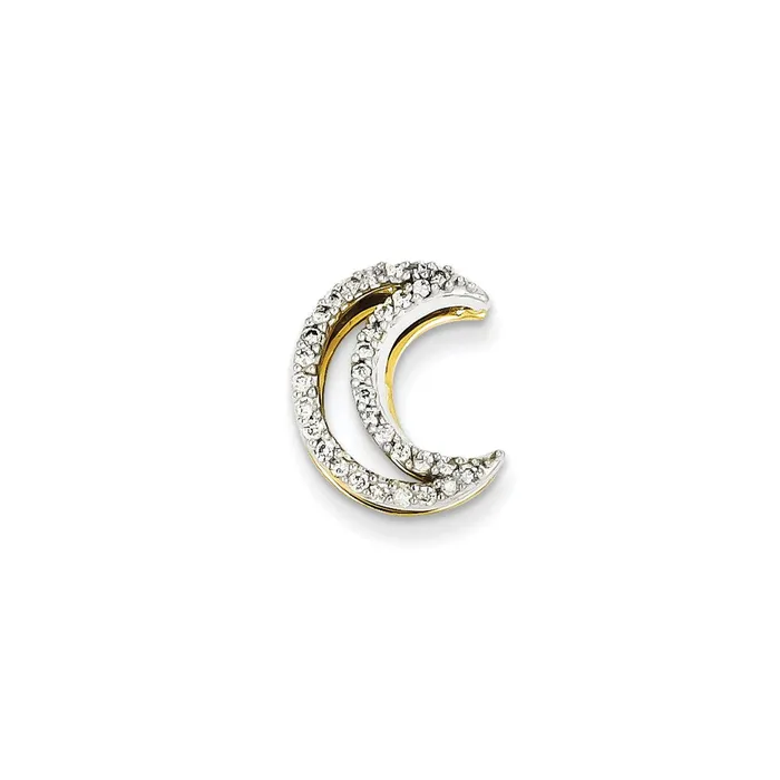 14k TwoTone Gold Real Diamond Moon Slide Goldia Rings