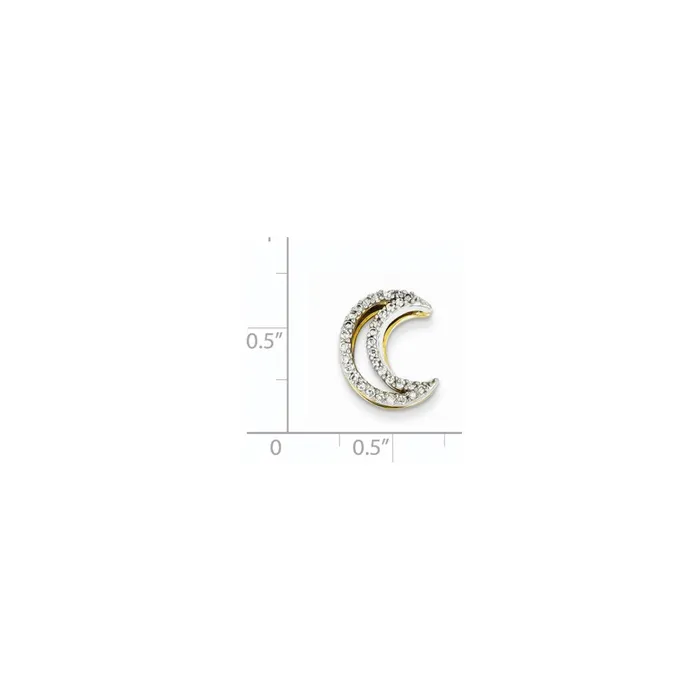 14k TwoTone Gold Real Diamond Moon Slide Goldia Rings