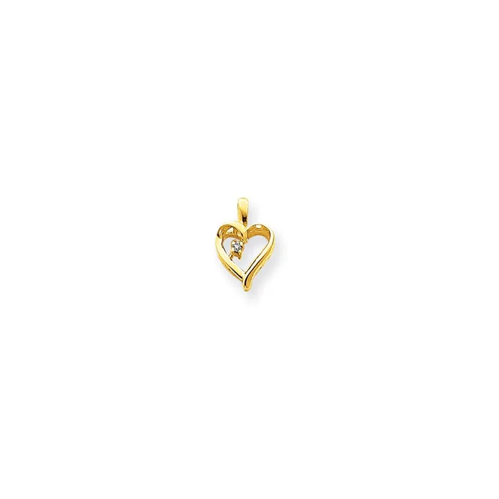 14k VS Diamond heart pendant Goldiacom Necklaces
